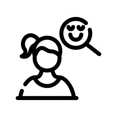 Yüzü olan kız ve selfie çubuğu ikon vektör çizimi