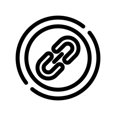 Zincir bağlantı ikonu vektörü. İnce çizgi işareti. izole edilmiş sınır sembolü çizimi