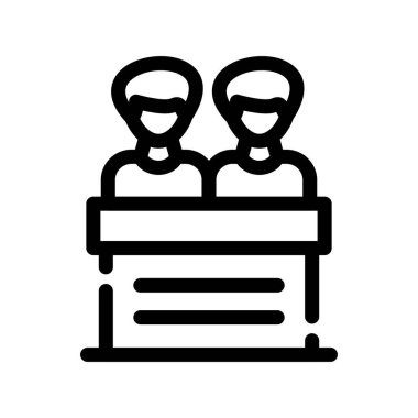 İki arkadaş vektör illüstrasyonuyla tanışıyor, satır tasarımı