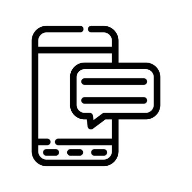 cep telefonu vektör çizimi, satır simgesi tasarımı