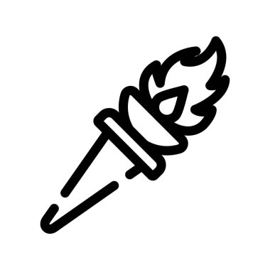 meşale vektörü ince çizgi simgesi