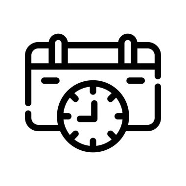 Saat simgesi. Beyaz arkaplanda özet vektör çizimi