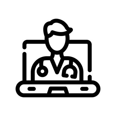 Steteskop ikonu olan doktor.