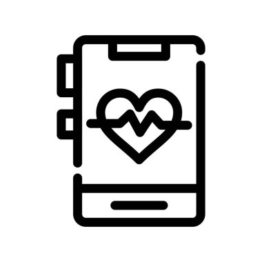 Beyaz arkaplanda akıllı telefon simgesinin vektör çizimi