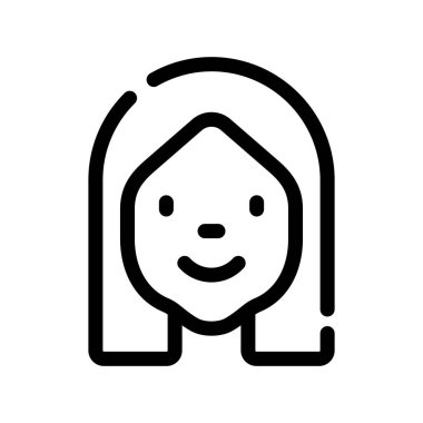 kadın yüz vektörü ince çizgi simgesi