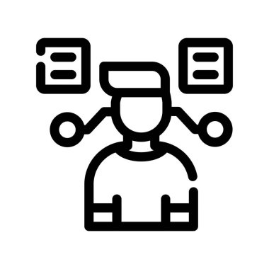 ağ vektörü ince çizgi simgesi