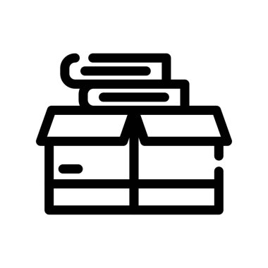 Kitap yığını ikonu. Beyaz arkaplanda izole edilmiş web tasarımı için özet yığın kitap vektör simgesi