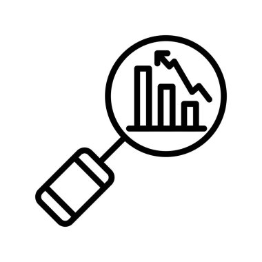 Büyüteç ve analizli çizelgenin vektör simgesi