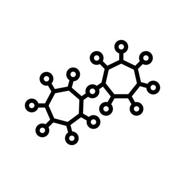 Moleküler vektör simgesi, çizgi vektör tasarımı illüstrasyonu