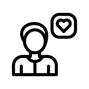 kalp vektör çizgisi simgesine sahip kullanıcı