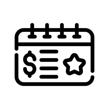 Dolar simgesi ve vektör illüstrasyonlu takvim