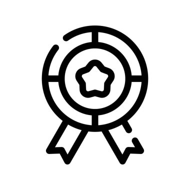 Madalya vektörü ince çizgi simgesi