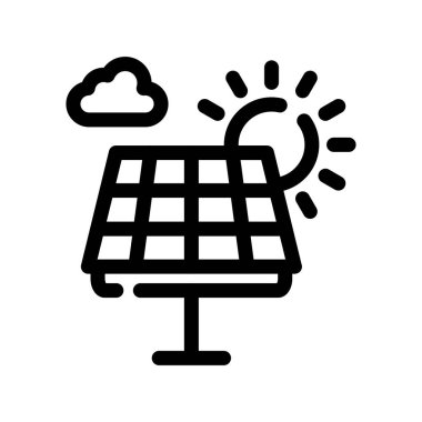 Güneş vektörü ince çizgi simgesi