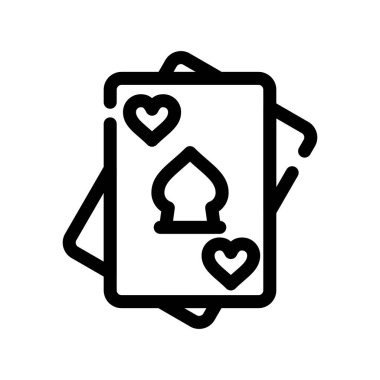 Poker Oyunu vektör ince çizgi simgesi