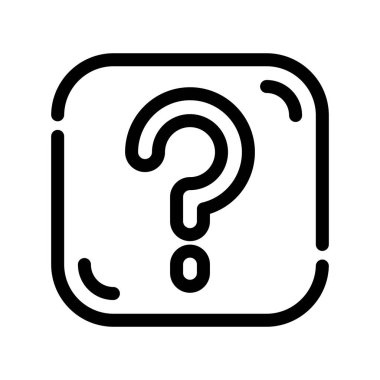 Soru vektörü ince çizgi simgesi