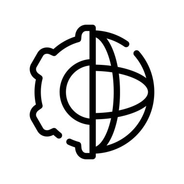 küresel dünya ikonu, ince çizgi tasarımı, düzenlenebilir vektör çizimi tasarımı. özet işareti.