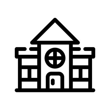 Kilise vektörü ince çizgi simgesi