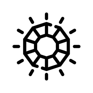 Güneş vektörü ince çizgi simgesi