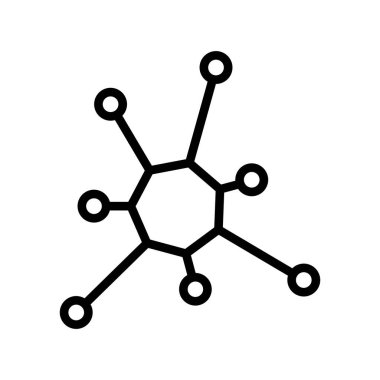 Molekül vektörü ince çizgi simgesi