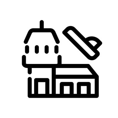 Şeffaf bir arkaplanda inşaat vektör çizimi. Birinci kalite semboller. Konsept ve grafik tasarım için ince çizgi simgesi.