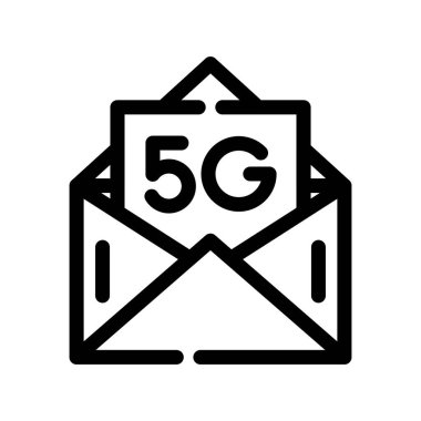 g - 5 g simge vektör çizimi beyaz arkaplanda izole edildi