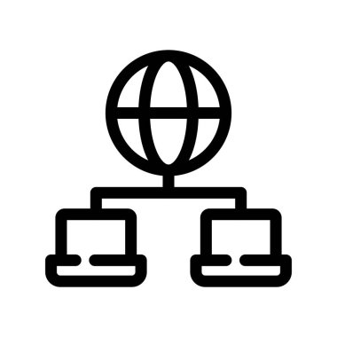 ağ vektörü ince çizgi simgesi