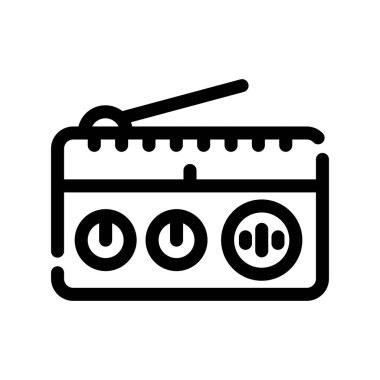 Şeffaf arkaplanda radyo vektör çizimi. Birinci kalite semboller. Konsept ve grafik tasarım için ince çizgi simgesi.