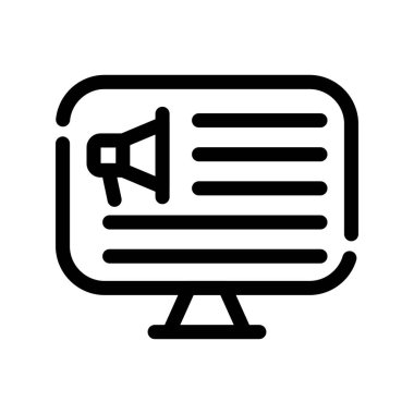 megafon simgesi vektör taslağı çizimi