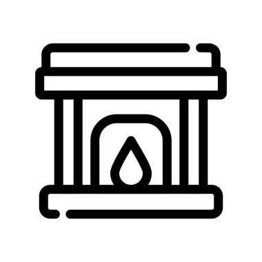 ateş vektörü ince çizgi simgesi