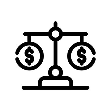 Dolar vektör çizgisi düz simgesi