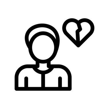 sevgi vektörü ince çizgi simgesi