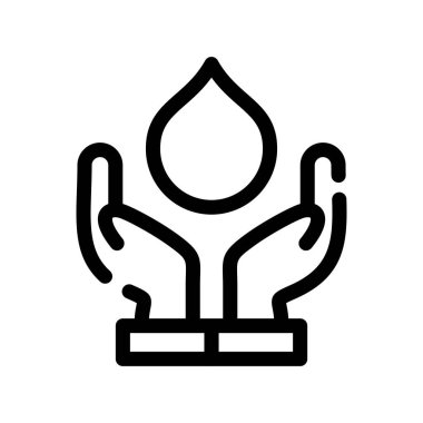 su damlası vektör ince çizgi simgesi