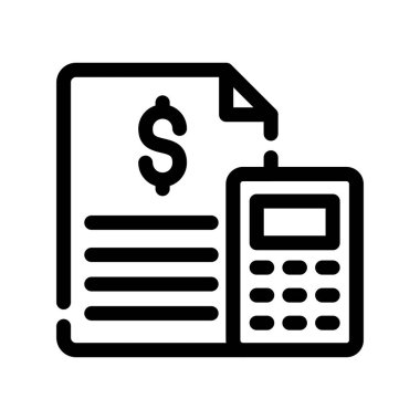 hesap makinesi ve dolar simgesi, vektör illüstrasyonu