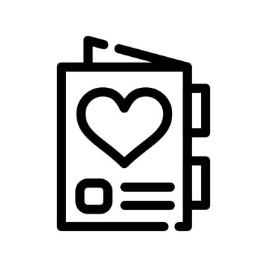 sevgi vektörü ince çizgi simgesi