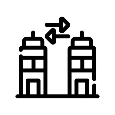 şehir binası ikon vektör illüstrasyonu