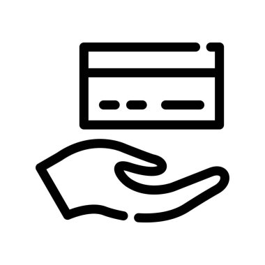 Kredi kartı ince çizgi simgesi