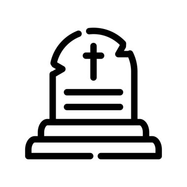 mezar taşı ince çizgi vektör simgesi