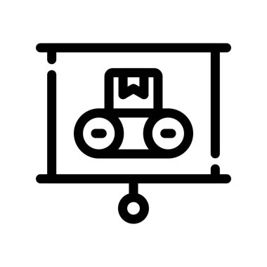 Araba park çizgisi ikon vektörü. Otoparkın ana hatları. izole edilmiş çizgi simgesi siyah illüstrasyon
