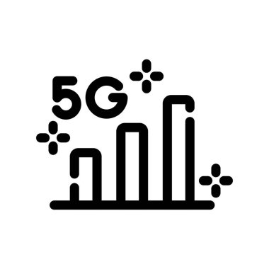 5 g vektör ince çizgi simgesi