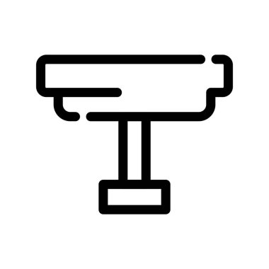 Kamera mini çizgisi, ikon, arkaplan ve grafik. Simge siyah ve beyaz, doğrusal düz, vektör, piksel mükemmel, minimal, uygun