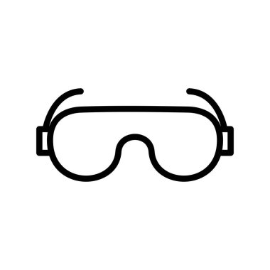 Gözlük ikonu. İnce çizgi tarzı tasarım. vektör illüstrasyonu.