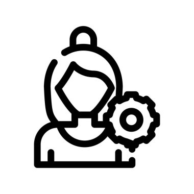 dişli vektör ince çizgi simgesi