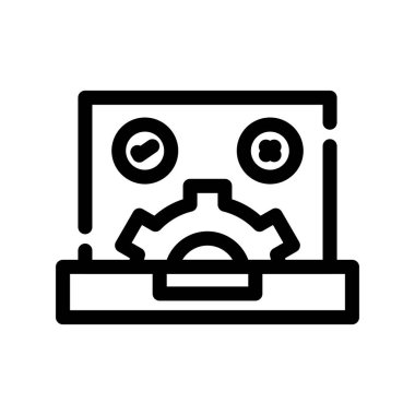 Video sohbet vektör tasarımı ile bilgisayar monitörü