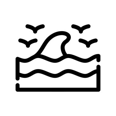 Su vektörü ince çizgi simgesi