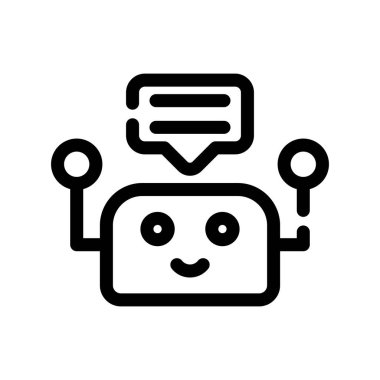 yapay zeka ince çizgi vektör simgeleri