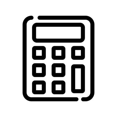 Hesap makinesi vektör simgesi. Taslak vektör simgesi. Beyaz arka planda. hesap makinesi simgesi