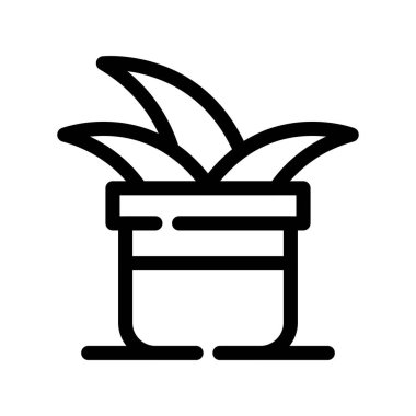 Bitki pot simgesinde, anahat stili