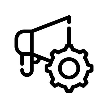 dişli vektör ince çizgi simgesi