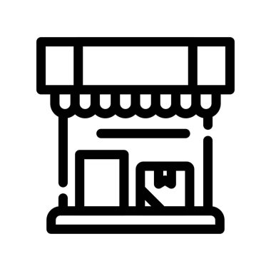 dükkan vektörü ince çizgi simgesi