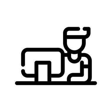 Web ve mobil uygulama tasarımınız için saydam arkaplanda izole edilmiş işçi simgesi vektörü, işçi logosu konsepti